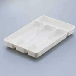 4 Slot Plastic Cutlery Tray Organizer Silverware Holder for Kitchen Drawer Black Non-Slip Utensil Storage Forks Spoons Knives