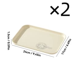 WORTHBUY Stackable Plastic Storage Tray Rectangular Fruit Dessert Tray Large Capacity Food Serving Tray Kitchen Organizer