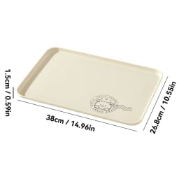 WORTHBUY Stackable Plastic Storage Tray Rectangular Fruit Dessert Tray Large Capacity Food Serving Tray Kitchen Organizer