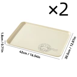 WORTHBUY Stackable Plastic Storage Tray Rectangular Fruit Dessert Tray Large Capacity Food Serving Tray Kitchen Organizer