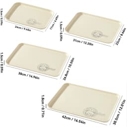 WORTHBUY Stackable Plastic Storage Tray Rectangular Fruit Dessert Tray Large Capacity Food Serving Tray Kitchen Organizer