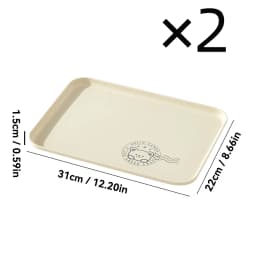 WORTHBUY Stackable Plastic Storage Tray Rectangular Fruit Dessert Tray Large Capacity Food Serving Tray Kitchen Organizer