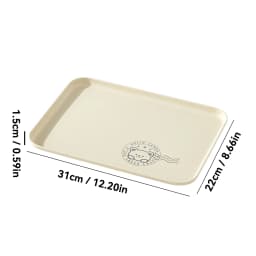 WORTHBUY Stackable Plastic Storage Tray Rectangular Fruit Dessert Tray Large Capacity Food Serving Tray Kitchen Organizer