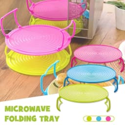 Multifunction Insulated Heating Tray Rack Plastic Kitchen Gadgets Microwave Steaming Rack Kitchen Storage Rack
