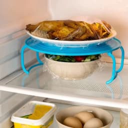 Multifunction Insulated Heating Tray Rack Plastic Kitchen Gadgets Microwave Steaming Rack Kitchen Storage Rack