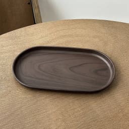 Walnut Wood Grain Oval Tray - Multi-Purpose Serving Plate for Coffee, Cakes, Snacks, Desserts & Kitchen Storage