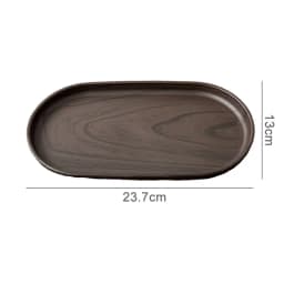 Walnut Wood Grain Oval Tray - Multi-Purpose Serving Plate for Coffee, Cakes, Snacks, Desserts & Kitchen Storage