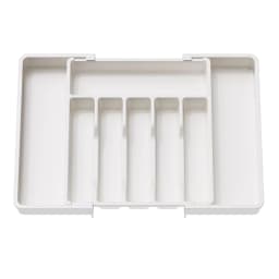 1pc Silverware Drawer Organizer Adjustable Flatware Tableware Organizer Expandable Plastic Utensil Tray for Spoons Forks Knives