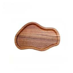 Heat Resistant Japanese Acacia Wood Tray, Creative Peanut Shaped Wooden Plate, Decorative Serving Platter for Home Use