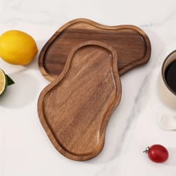 Heat Resistant Japanese Acacia Wood Tray, Creative Peanut Shaped Wooden Plate, Decorative Serving Platter for Home Use