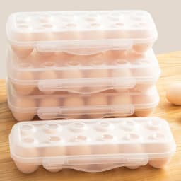 1Pc 12/18 Grid Egg Storage Box With Lid Kitchen Refrigerator Egg Box Egg Drop Rack Household Fridge Egg Organizer Egg Tray