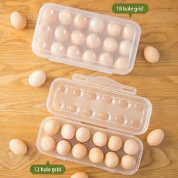 1Pc 12/18 Grid Egg Storage Box With Lid Kitchen Refrigerator Egg Box Egg Drop Rack Household Fridge Egg Organizer Egg Tray