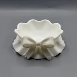 White Bow-Shaped Storage Tray, 3D Printed Bow-Shaped Jewelry Storage Tray, Home Decoration, Girly Style Storage Box