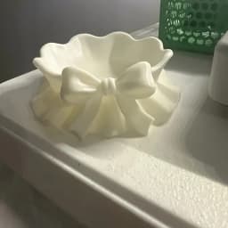 White Bow-Shaped Storage Tray, 3D Printed Bow-Shaped Jewelry Storage Tray, Home Decoration, Girly Style Storage Box