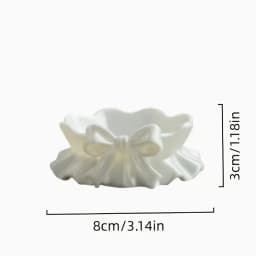 White Bow-Shaped Storage Tray, 3D Printed Bow-Shaped Jewelry Storage Tray, Home Decoration, Girly Style Storage Box