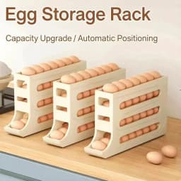 Automatic Rolling Egg Storage Box Kitchen Gadget Refrigerator Door Egg Dispenser Home Slide Organizer New