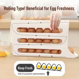 Automatic Rolling Egg Storage Box Kitchen Gadget Refrigerator Door Egg Dispenser Home Slide Organizer New