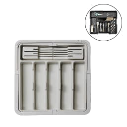 BPA Free Large Expandable Cutlery Tray - Kitchen Drawer Organizer for Silverware