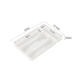4/5 Compartment Cutlery Tray Rectangle Kitchen Drawer Organizer for Spoon Fork Separation Easy-Clean Home Storage Box Decorative