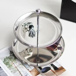 Stainless Steel Organizer Tray for Jewelry Keys Cakes Multi Layer Display Plate Home Store Counter Shelf with Non Slip Base