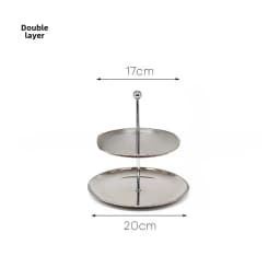 Stainless Steel Organizer Tray for Jewelry Keys Cakes Multi Layer Display Plate Home Store Counter Shelf with Non Slip Base