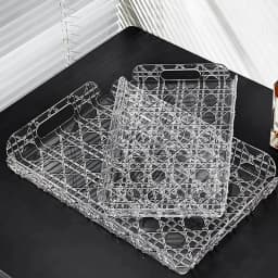 Household Rectangular Storage Tray Cup Water Cup Storage Tea Tray Light Luxury High-end High Aesthetic Tea Set Home Decoration