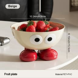 Uforu Food Grade Fruit Bowl Large Capacity Detachable Snack Container Cute Creative Fruit Tray for Kitchen Countertop