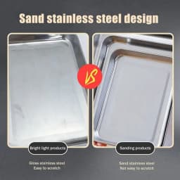 Portable Non-Stick Stainless Steel Baking Pan Removable Square BBQ Tray with Cooling Rack Oven Rack for Cooking Roasting