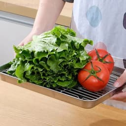 Portable Non-Stick Stainless Steel Baking Pan Removable Square BBQ Tray with Cooling Rack Oven Rack for Cooking Roasting