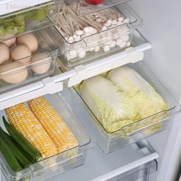 【M】Kitchen Storage Box Fruit Vegetable Preservation Organizer Transparent Egg Container Under-shelf Refrigerator Drawer