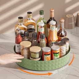 360 Rotating Seasoning Storage Rack Multifunction Pantry Cabinet Turntable for Cosmetics Kitchen Accessories Organizer Tray