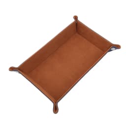1pc Rectangle Storage Tray PU Leather Velvet Folding Dice Tray Table Games Key Wallet Coin Organizer Trays Sundries Serving Tray