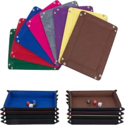 1pc Rectangle Storage Tray PU Leather Velvet Folding Dice Tray Table Games Key Wallet Coin Organizer Trays Sundries Serving Tray