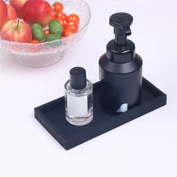 1Pc Bathroom Vanity Silicone Tray, Rectangular Dish Soap and Sponge Holder, Vanity Perfume Organizer, Makeup Ring Storage Tray