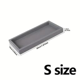 1Pc Bathroom Vanity Silicone Tray, Rectangular Dish Soap and Sponge Holder, Vanity Perfume Organizer, Makeup Ring Storage Tray