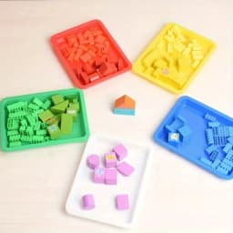 6pcs Brightly Colored Plastic Tray , Durable and Stackable Serving Trays for Snacks, Meals, Arts & Crafts, and Home Organization