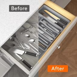 1Pc Silverware Drawer Organizer Expandable Adjustable Plastic Utensil Tray Cutlery Flatware Holder for Kitchen Drawer Storage
