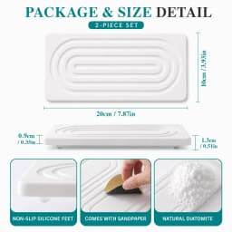 2 Pack Diatomite Tray Fast Drying Stone Sink Organizer For Kitchen Counter Soap Dispenser Bathroom Vanity Sponge Pad