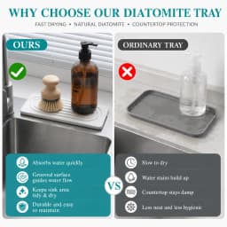 2 Pack Diatomite Tray Fast Drying Stone Sink Organizer For Kitchen Counter Soap Dispenser Bathroom Vanity Sponge Pad