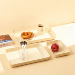 WORTHBUY Rectangular Plastic Food Serving Tray Large Capacity Dessert Fruit Tray Multi-Purpose Deepen Storage Tray For Kitchen