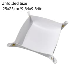 1PC 25X25CM Leather Tray Foldable Table Storage Box Jewelry Key Coin Desk Top Organizer Entryway Nightstand Home Decoration