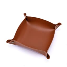 1PC 25X25CM Leather Tray Foldable Table Storage Box Jewelry Key Coin Desk Top Organizer Entryway Nightstand Home Decoration