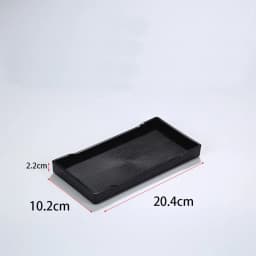 Multi-Purpose Wood Grain Black Tray Plastic Rectangle Serving Trays Decorative Tray Bed Table Tray Kitchen Decoration Tools