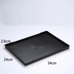 Multi-Purpose Wood Grain Black Tray Plastic Rectangle Serving Trays Decorative Tray Bed Table Tray Kitchen Decoration Tools