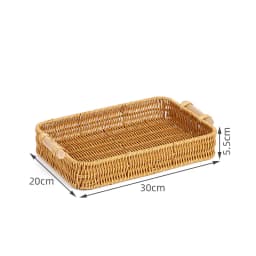 Wicker Tray Rectangular Rattan Tray for Fruit, Food Storage & Decoration – Essential for Home, Kitchen, Restaurant