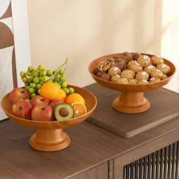 New Nordic Retro Wood Snack Fruit Tray Detachable Fruit Plate High-Foot Plate Home Desktop Storage Rack