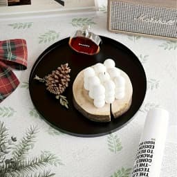1pcBathroom Aromatherapy Tray  Living Room Desktop Tray Black Metal Round Multifunctional Desk Storage Rack