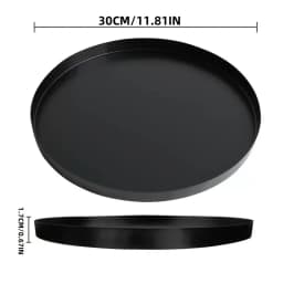 1pcBathroom Aromatherapy Tray  Living Room Desktop Tray Black Metal Round Multifunctional Desk Storage Rack