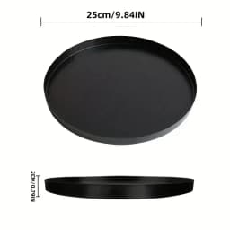 1pcBathroom Aromatherapy Tray  Living Room Desktop Tray Black Metal Round Multifunctional Desk Storage Rack