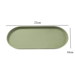 1pc Silicone Tray Non-Slip Bathroom Kitchen Countertop Organizer Oval Easy Clean Tray for Cosmetics Jewelry Perfume Soap Storage
